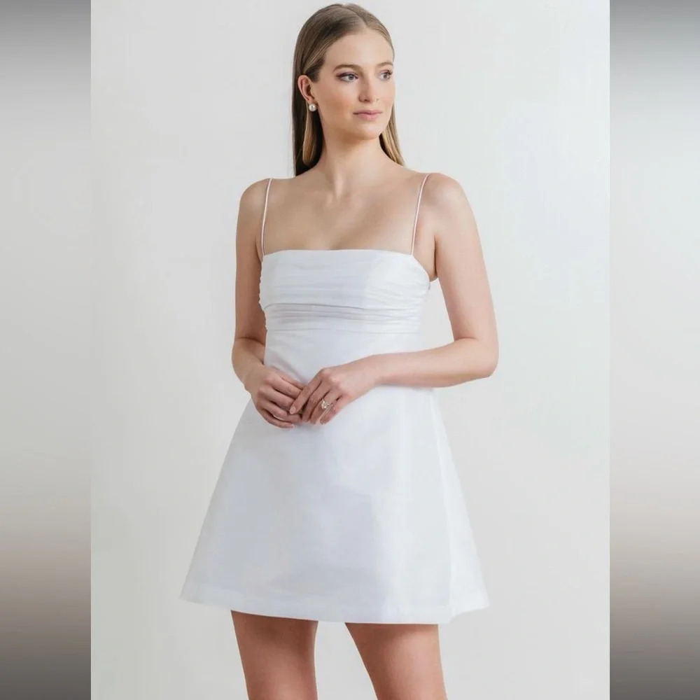 By Watters Ivy wedding dress mini a-line reception square neckline lined bride - Picture 1 of 9